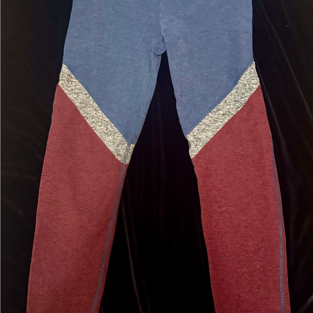Beyond Yoga Leggings - Blue, Maroon & Gray